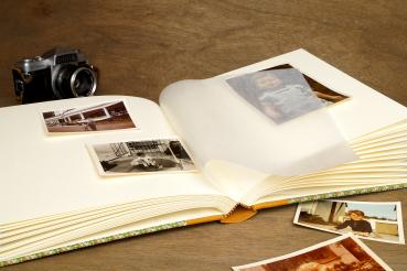 Vintage photo album green yellow "Poldi", special photo album